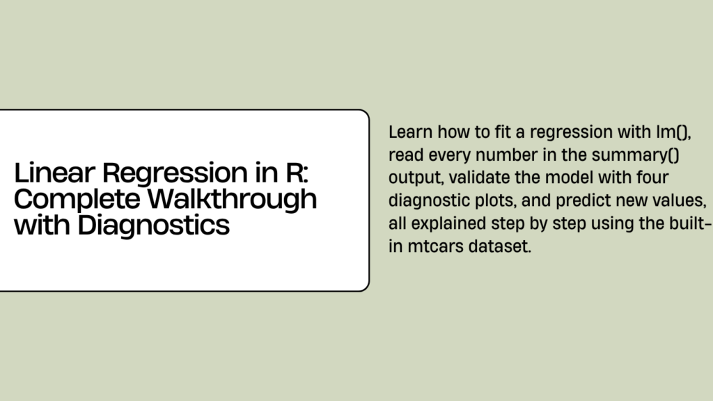 Linear Regression in R Complete Walkthrough with Diagnostics - MyCodingPal