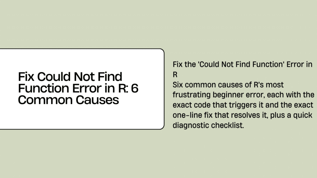 Fix Could Not Find Function Error in R - MyCodingPal