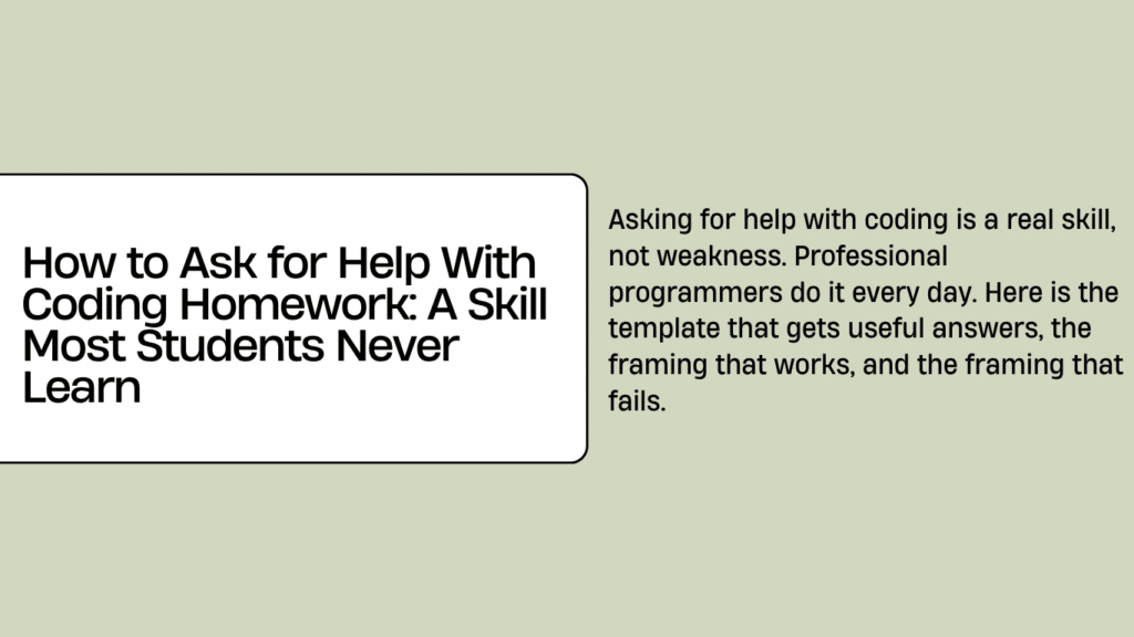 How to Ask for Help With Coding Homework - MyCodingPal