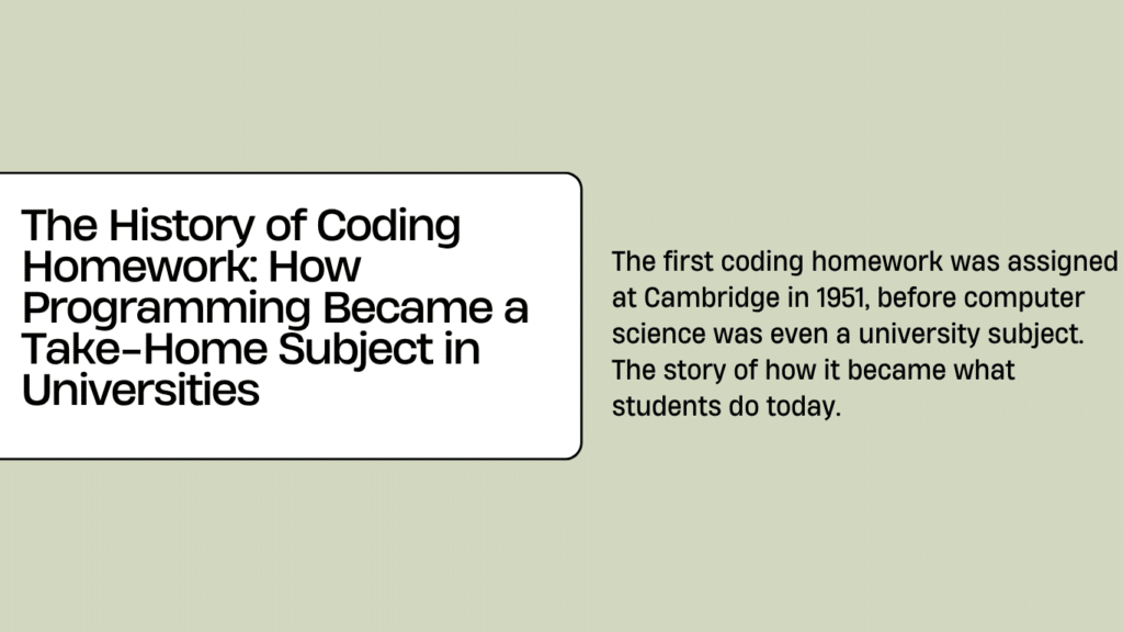 The History of Coding Homework 2 - MyCodingPal