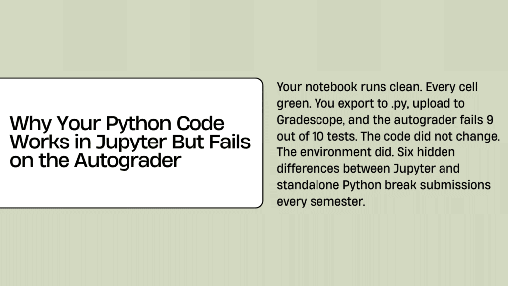 Why Your Python Code Works in Jupyter But Fails on the Autograder - MyCodingPal